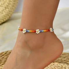 Jewelry | Beaded Flower Anklet Multicolor | Poshmark Spring Anklets With Colorful Beads, Trendy Multicolor Anklets For Spring, Casual Colorful Beads Anklets For Spring, Casual Colorful Beaded Anklets For Spring, Casual Colorful Beaded Spring Anklets, Adjustable Multicolor Anklets For Spring, Handmade Trendy Anklets For Spring, Trendy Handmade Anklets For Spring, Spring Adjustable Multicolor Anklets