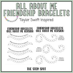 all about me friendship bracelets taylor swift inspired printable pattern for girls and boys