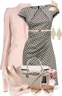 Pink Polka Dot Dress Heaven!!! Butterfly Inspiration, Looks Chic, Complete Outfits, Stitch Fix Style, Work Attire, Work Clothes, My Dream Closet, Work Fashion