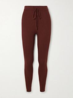 Varley's 'Aiden' leggings go with a matching top - they work as an outfit, or simply a cozy pair of base-layer thermals. They're rib-knitted, and feel soft and supple. Winter Work Wear, Burgundy Leggings, Cable Knit Sweater Womens, Knit Leggings, Denim Jacket Men, Shearling Jacket, Matching Top, Dress And Heels, Leather Jackets Women