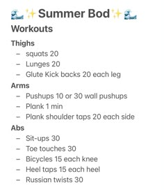 an exercise plan for the summer bod