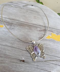 "Bold and beautiful filigree butterfly Amethyst Stainless steel The butterfly measures 43 x43mm(1 3/4\") The price is for the pendant only..the neck cuff is additional. Pls contact me for a quote prior to purchase." Victorian Vintage, Bold And Beautiful, Amethyst Pendant, Boho Art, Butterfly Pendant, The Butterfly, Art Nouveau, Amethyst, Women's Fashion