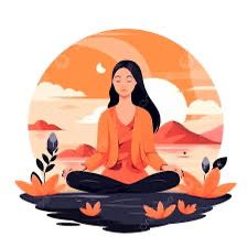 a woman is sitting in the lotus position