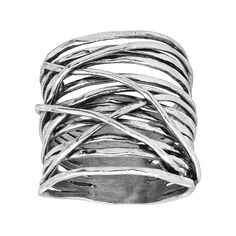 PRICES MAY VARY. This textured ring offers a sun-soaked look in a classic sterling silver setting. The overlap design makes the ring even more appealing. The wide band will draw all attention to your hand. Consider ordering one size up as the wide nature of this ring may cause it to fit snugly. The piece comes with a “.925” sterling silver quality stamp as a symbol of guaranteed product quality. Sterling silver Ring face measures 7/8 inches wide .925 sterling silver quality stamp This textured r Silver Ring Ideas, Puzzle Rings, Punk Jewellery, Textured Ring, Silver Jewelry Rings, Love Jewelry, Brand Ambassador, Gold Plated Silver, Sterling Ring