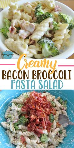 this creamy bacon broccoli pasta salad is the perfect side dish for any meal