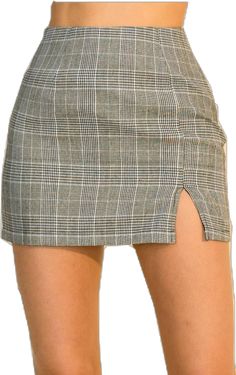 High Waisted Mini Skirt, Glen Plaid, Mini Skirt, Mini Skirts, Plaid, High Waisted, Skirt, Grey, How To Wear