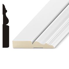 an image of a white skirting board with the bottom section cut out to look like it