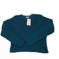 Open Knit / Textured Sweater With Crewneck And Drop Sleeves. Gorgeous Rich Ocean Color That Is Sure To Match Well With Jeans, Leggings And Black Skinnies. Furled Hem With 3” Side Vents. Joie Diza Open Knit Sweater Nwt Small Color: Ocean Length ~21.5” Armpit To Armpit ~21” 100% Cotton Blue Pointelle Knit Top For Fall, Blue Open Knit Long Sleeve Tops, Blue Open Knit Top For Fall, Blue Open Knit Top, Blue Open Knit Sweater For Layering, Blue Open Knit Top For Layering, Blue Cotton Open Knit Sweater, Ocean Colors, Textured Sweater