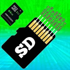 a close up of a micro sd memory card with the word sd printed on it