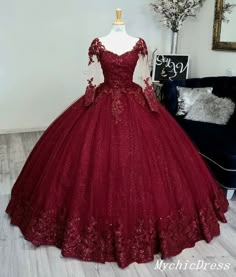 For the Quinceanera Dresses orders, we will send a petticoat for free, it will be shipped with dress together. Catalogue: Long Sleeve Quinceanera DressesVenues: Hall,Church,Beach / Destination,Garden / OutdoorBack Details: Lace UpSeason: Spring,Summer,Winter,FallNeckline: SweetheartMaterial: Embellished Silhouette: Ball GownStyle: Vintage,Chic,BeachBody Shape: MissesSleeve Length: Long SleevesWaist Line: NaturalHemline: Floor-lengthEmbellishment:Flowers Long Sleeve Quinceanera Dresses Red, Red Long Sleeve Quince Dress, Red Quinceanera Dresses Sleeves, Long Sleeve Sweet 16 Dress, Sweet 16 Dresses With Sleeves, Quince Dresses With Long Sleeves, Quincenera Dresses Long Sleeve, Quincenera Dresses With Long Sleeves, Burgundy Quinceanera Dresses Long Sleeve