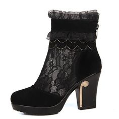 Genuine Leather High-Heeled Lace Ankle Boots | Uniqistic.com Lace Ankle Boots, Unique Boots, Spring Boots, Malibu Barbie, Genuine Leather Boots, Winter Ankle Boots, Vintage Classics, High Heel Boots Ankle, Leather High Heels