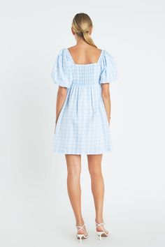 A summertime must-have, this Gingham Linen Sweetheart Baby Doll is as comfortable as it is chic. With its textured fabric, gingham print and sweetheart neckline, this mini dress is perfect for a day spent exploring the city or relaxing on the beach. The short puff sleeves and side pockets add a touch of femininity and functionality, while the lining ensures a perfect fit. For best results, hand wash cold and iron low. Textured Gingham Sweetheart neckline Short puff sleeves Mini length Side pocke Gingham Linen, English Factory, Casual Party Dresses, Baby Doll Dress, Maxi Dress Sale, Pink Maxi, Fashion Night, Pink Maxi Dress, Gingham Print