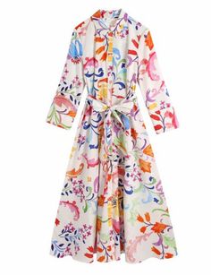 LEXA MIDI DRESS Sleeve Length: Three Quarter Midi length Elegant Watercolor Floral print Buttoned cotton SIZE LENGTH BUST SHOULDER SLEEVE XS cm 123 88 40 46 inches 48.4 34.6 15.7 18.1 S cm 124 92 41 47 inches 48.8 36.2 16.1 18.5 M cm 125 96 42 48 inches 49.2 37.8 16.5 18.9 L cm 126.5 102 43.5 49.5 inches 49.8 40.2 17.1 19.5 CARE INSTRUCTIONS: Don't Bleach, Don't dry clean, Don't iron, for better washing results use hand-wash in water temperature 30°.THANK YOU for visiting our shop! We hope to of Vintage Shirt Dress, Chinese Style Dress, Bow Sash, Dress Sleeve Length, Mid Calf Dresses, Floral Print Midi Dress, Sleeves Clothing, Vestidos Vintage, Midi Shirt Dress