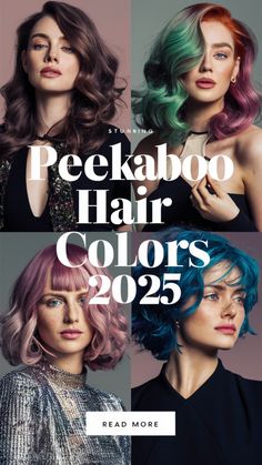 Hair Color Trends 2025 Women, Hair Color 2025 Trends Women, Hair 2025 Trends Women, Hair Color 2025, 2025 Hair Color Trends For Women, 2025 Hair Trends For Women, Teal Hair Highlights, Purple Peekaboo Hair, Peacock Hair Color