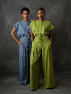 The matching set to wear all summer long: Babayo’s green linen co-ord features a short-sleeved crop top with a drawstring hem and matching high-waisted, pleated pants. The Lagos-based brand produces all pieces locally using sustainably sourced materials, empowering local communities. Style yours with flats for garden lounging or heels for a chic brunch. - Two-piece set- Collarless short-sleeve shirt with concealed front button fastening and a cropped drawstring hem- High-waisted pants with a loo Shein Outfits Fall, Fall Outfits Office, Aesthetic Uniform, Cozy Fall Outfits Aesthetic, Trendy Shein Outfits, Fall Teacher Outfits, Bestie Hangout, Christmas Outfits Aesthetic, Uniform Outfits Ideas