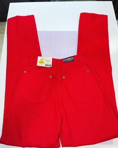 "Rockie jeans. NWT. Excellent condition. Perfect color  Waist: 24/25\" Hip: 18\" Rise: 12\" Inseam: 34\"" Casual High Rise Red Jeans, Casual Red High-rise Jeans, Casual Red High Rise Jeans, Fitted Mid-rise Red Jeans, Red Fitted Mid-rise Jeans, Trendy Red Jeans With Five Pockets, Red High-rise Jeans For Spring, Red High Rise Jeans For Spring, High Rise Red Jeans For Spring