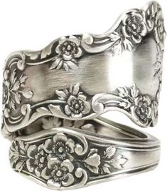 PRICES MAY VARY. Title: 925 Sterling-Silver Oxidized Spoon Ring Adjustable Ring Jewelry Gifts for Women Vintage Victorian Style Antique-Flower Open Adjustable Ring Jewelry Gifts for Women Mom Grandma Wife (Antique Silver - B). Product Type: Departments > Women > Jewelry > Rings > Statement Silver Spoon Jewelry, Fork Jewelry, Flower Wedding Ring, Flatware Jewelry, Silverware Art, Sterling Silver Spoon Ring, Engagement Party Gifts, Silver Spoon Ring, Engraved Flower