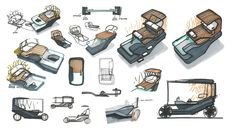 an image of various types of beds and carts