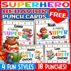 Free behavior punch cards | TPT Behavior Bingo, Behavior Punch Cards, Preschool Behavior, Kids Behavior, Punch Cards, Teacher Pay Teachers, Bingo, Educational Resources, Teachers Pay Teachers