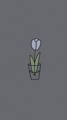 a drawing of a flower in a pot