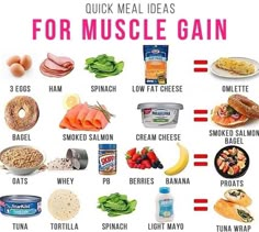 Meals For Muscle Gain, Quick Meal Ideas, Protein Meal Plan