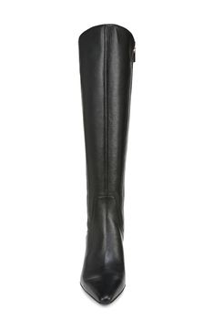 A full-length side zip climbs the leather shaft of this fierce knee-high boot with a flared heel and pointy toe for a pinch of Western charm. 2 1/8" heel 14" shaft; 14 1/2" calf circumference Contour+ Comfort technology Leather upper/synthetic lining and sole Imported Leather Over-the-knee Heeled Boots For Work, Formal Pointed Toe Knee-high Boots With Zipper, Formal Pointed Toe Knee-high Boots With Zipper Closure, Formal Knee-high Boots With Zipper Closure And Pointed Toe, Knee-high Boots With High Shaft For Work, Wide Calf Over The Knee Heeled Boots For Workwear, Wide Calf Over-the-knee Heeled Boots For Work, Wide Calf Knee-high Boots With Snip Toe For Work, Leather High Shaft Platform Boots For Work