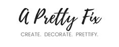 a pretty fix logo with the words create, decorate, prettify on it