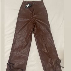 New With Tags Pair Of Brown Faux Leather Pants, Never Worn.. Run A Little Bit On The Smaller Size, Could Fit A S Or M. Make Me An Offer! Brown Faux Leather Pants For Party, Brown Faux Leather Pants With Belt Loops, Trendy Brown Leather Pants For Party, Brown Pants For Going Out In Fall, Casual Brown Leather Pants For Party, Brown Faux Leather Pants, Cheetah Pants, Olive Green Cargo Pants, Fashion Nova Plus Size