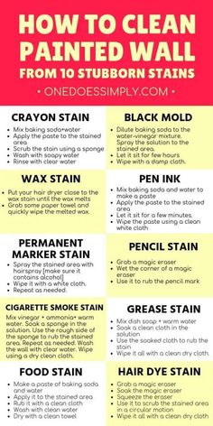 how to clean painted wall from 10 stubborn stains - one doesimly com info