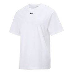 (WMNS) Nike AS W Nike Sportswear ESSNTL Tee BF LBR White DN5698-100 (Casual/Women's/Short Sleeve) Nike Go-dry Tops For Sports, Nike Sports Tops With Go-dry Technology, Basic Moisture-wicking Tops For Light Sports, Nike Tops For Light Sports, Nike Sportswear Gym Tops, Nike Sportswear Tops For Gym, Nike Sporty Relaxed Fit Tops, Nike Go-dry Tops For Light Sports, Nike Relaxed Fit Go-dry T-shirt