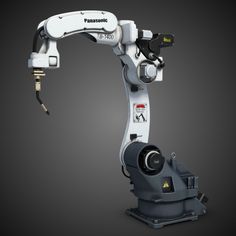 a robotic arm is shown on a black background