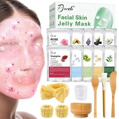 Jelly Skincare, Vaseline Face Mask, Good Face Masks, Face Mask Spa, Jelly Facial, Stalking Stuffers, Rose Vampire, Hydrojelly Mask, Skin Care Face Masks