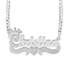 Make it personal with this bold name curb chain necklace. Made in responsibly sourced, nickel-free 925 sterling silver for everyday wear. Chain Length: 18 in. Chain Width: 3.53 mm Font: Script Character Limit: 3-10 Silver Name Necklace With Adjustable Chain As A Gift, Elegant Silver Charm Necklace With Curb Chain, Elegant Silver Chain Necklace With Custom Name, Silver Chain Necklace With Adjustable Chain For Mother's Day, Silver Adjustable Chain Necklace For Personalized Gift, Silver Name Necklace With Adjustable Chain For Personalized Gift, Silver Curb Chain Necklace For Anniversary, Silver Name Necklace With Adjustable Chain For Mother's Day, Sterling Silver Custom Necklace With Adjustable Chain For Anniversary