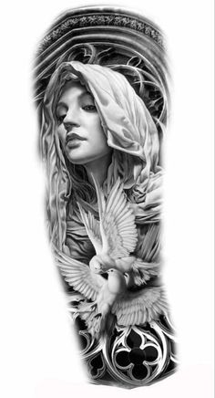 Angel Warrior Tattoo, Biblical Tattoos, Tattoo Practice Skin, Magic Runes, Lion Tattoo Sleeves, Chicano Style Tattoo