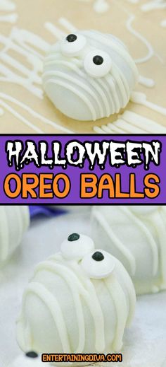 Halloween Oreo Balls | Easy Dessert Recipes Mummy Oreo Balls, Oreo Balls Halloween, Halloween Oreo Treats, Halloween Oreo Balls, Decorated Oreos, Halloween Dessert Recipes, Oreo Ball, Oreo Balls Recipe