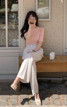 Outfit Korean Style, Korean Casual, Stylish Work Outfits