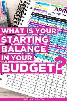 a planner with the words what is your starting balance in your budget? on it