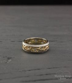 Featuring a stunning silver and gold Vine design, this filigree ring is a unique nature-inspired piece that symbolizes the beauty and resilience of your love. Vine Wedding Band, Vine Wedding, Vine Design, Unique Nature, Local Jewelry, Filigree Ring, Mixed Metals, Silver And Gold, Solid 925 Sterling Silver