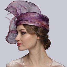 A VINTAGE TOUCH OF CHARM AND ELEGANCE Kentucky Derby Hats in Violet Blend Charming Kentucky Derby Hats glorify your personality and enhance the positivity of your etiquette on all occasions. Sizes: 57cm(22,4 inches); 59cm(23,23 inches); Created using high-quality violet blended color handwoven sinamay fiber; Handmade; You can order this hat with any type of trimming and color that is available on our website. Just let us know! 📌Safe & Quick delivery Made and designed in Chicago, shipping direct Fitted Multicolor Wedding Hat, Elegant Multicolor Hat For Evening, Elegant Multicolor Evening Hat, Short Brim Headpiece For Church, Elegant Multicolor Hat-style Headpiece, Elegant Multicolor Hat Headpiece, Elegant Multicolor Headpiece For Spring, Elegant Multicolor Headpieces For Party, Elegant Multicolor Mini Hats For Kentucky Derby