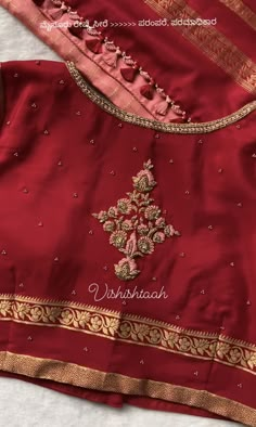 Pattu Saree Blouse Designs Latest Back Neck, Gap Border Blouse Designs, Mysore Silk Saree Blouse Designs Work, Blouse Design For Mysore Silk Saree, Red Blouse Aari Work Designs, Ksic Mysore Silk Saree Blouse, Simple Silk Blouse Designs, Handwork Blouse Design Latest, Red Mysore Silk Saree