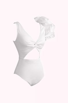 A stunning swimsuit that will stand out is our Serena White Ruffle Beach Bikini. This swimsuit features elegant ruffle details and flattering cutouts. Simple white, elastic fabric wraps the whole body well, showing individuality and sexiness. This swimsuit is perfect for a day at the beach or pool. Put on your sandals and get going!  Materials:82% nylon, 18% spandex Stretch Type: Non-stretch Washing method: machine wash, hand wash.  Model is 5 ft 7 and wears size S  Colour may vary due to lighti Silver Sequin Top, Glitter Wedding Dress, Mesh Jumpsuit, Bandage Midi Dress, White Bikinis, Glitter Wedding, Floral Shirt Dress, Puff Sleeve Dresses, Maxi Knit Dress