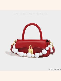 BagForLove - Bag design senior texture pearl accessories lock fashion handbag shoulder crossbody Elegant Red Bags With Lock, Elegant Satchel Shoulder Bag With Lock, Chic Rectangular Shoulder Bag With Lock, Rectangular Shoulder Bag With Lock For Daily Use, Elegant Shoulder Bag With Lock For Everyday Use, Chic Rectangular Satchel With Lock, Tote Shoulder Bag With Lock For Shopping, Red Top Handle Bag With Lock, Lock Tote Shoulder Bag For Shopping