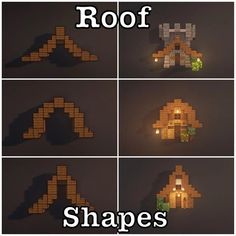 four different images with the words roof shapes