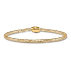 A fashionable piece for any occasion, this stretch bracelet will be a great addition to your wardrobe. Styled in 14K yellow gold, this 7-inch 3mm wide bracelet features luxurious polished finish with mesh design that effortlessly go with casual or formal attire. Elegant Yellow Gold Flexible Stretch Bracelet, Elegant Gold Stretch Bracelet For Formal Occasions, Elegant Yellow Gold Stretch Bracelet, Elegant Flexible Yellow Gold Bracelet, Elegant Gold Stretch Bracelet With Jubilee Style, Elegant Flexible Gold Stretch Bracelet, Elegant Gold Flexible Stretch Bracelet, Jared The Galleria Of Jewelry, Wide Bracelet