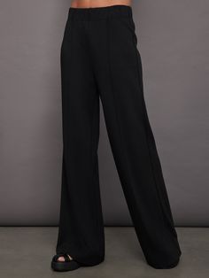 Pin Tuck Knit Pant - Black Lounge Looks, Carbon 38, Jumpsuit Jacket, Knit Sweatshirt, Travel In Style, Knit Pants, Pin Tucks, After Dark, Layers Design