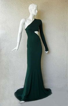 For Sale on 1stDibs - Emilio Pucci green goddess jeweled bias cut gown. Fashioned of double layered jersey; waist cut-out; side zipper closure. Features an exquisite beaded Green Fitted Evening Dress With Asymmetrical Neckline, Fitted Green Evening Dress With Asymmetrical Neckline, Green Fitted Gown With Asymmetrical Neckline, Pucci Dress, Informal Dress, Green Goddess, Pleated Bodice, Silk Maxi Dress, Green Silk