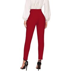 Office Dressy Leggings Skinny Trousers For Women are the height of fashion and comfort. With their premium fabric construction, these pants are designed to keep you warm and pleasant during the cooler months. The skinny design of the joggers gives them a sleek and modern appearance and also provides a snug and comfortable fit. During any activity, the opulently smooth fabric will keep you dry and comfortable because it is wicking and breathable. Product Details: Fabric Type: PREMIUM ULTRA STRETC Fitted Ankle-length Leggings With Pockets, Solid Tapered Leg Winter Dress Pants, Solid Tapered Leg Dress Pants For Winter, Stretch Ankle Pants For Winter, Stretch Tapered Leg Bottoms, Winter High-waisted Stretch Sweatpants, High Stretch Pants For Winter, Fitted Straight Sweatpants For Winter, High Waist High Stretch Pants For Winter