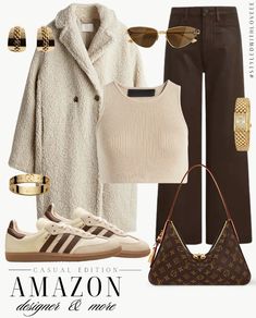 Neutral tones meet timeless elegance 🤍 This cozy sherpa coat layered over a chic knit crop top and sleek brown trousers is giving major sophisticated-casual vibes. Paired with trendy sneakers, gold accessories, and a designer-inspired monogram bag to elevate the look. Perfect for a day out or casual lunch plans. ✨

HOW TO SHOP?
🤍Go to the link in my Bi0
🤍Got to my LTK Shop (it’s free)
🤍Click on the curated looks and Shop

#ootd #classy #casualstyle #casual #fashion #womenover30 #women #womeno...