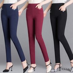 Lasaky - Chic High-Waisted Slim Fit Pants for Women - Casual Trousers, Ankle-Length, Nine-Point, Pencil Style Pants For Women Casual, Pencil Trousers, High Waist Jeggings, Code Color, Slacks Pants, Women Summer Casual, Cropped Pants Women, Slack Pants, Code Number