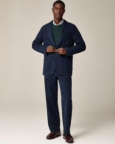 J.Crew: Kenmare Relaxed-fit Suit Jacket In Italian Cotton Blend For Men Spring Cotton Blazer With Suit Collar, Casual Cotton Sport Coat With Suit Collar, Single Breasted Cotton Blazer With Suit Collar, Cotton Single-breasted Blazer With Notch Lapel, Cotton Blazer With Lapel Collar For Semi-formal Occasions, Cotton Semi-formal Blazer With Lapel Collar, Tailored Cotton Sport Coat With Notch Lapel, Single Breasted Cotton Sport Coat For Fall, Cotton Sport Coat With Welt Pockets For Business